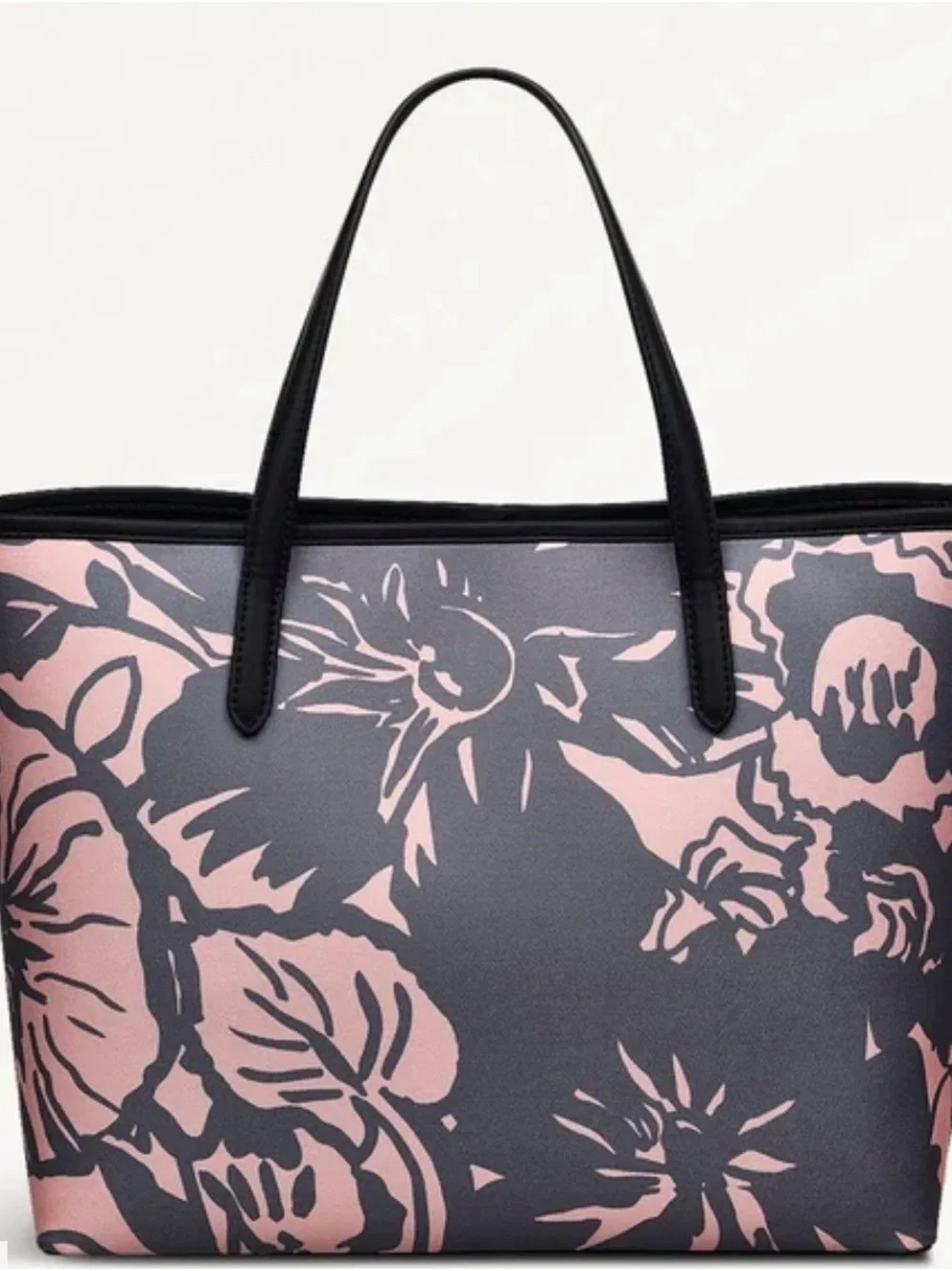 RADLEY LONDON Pink Floral on Gray Tote Southwell gardens